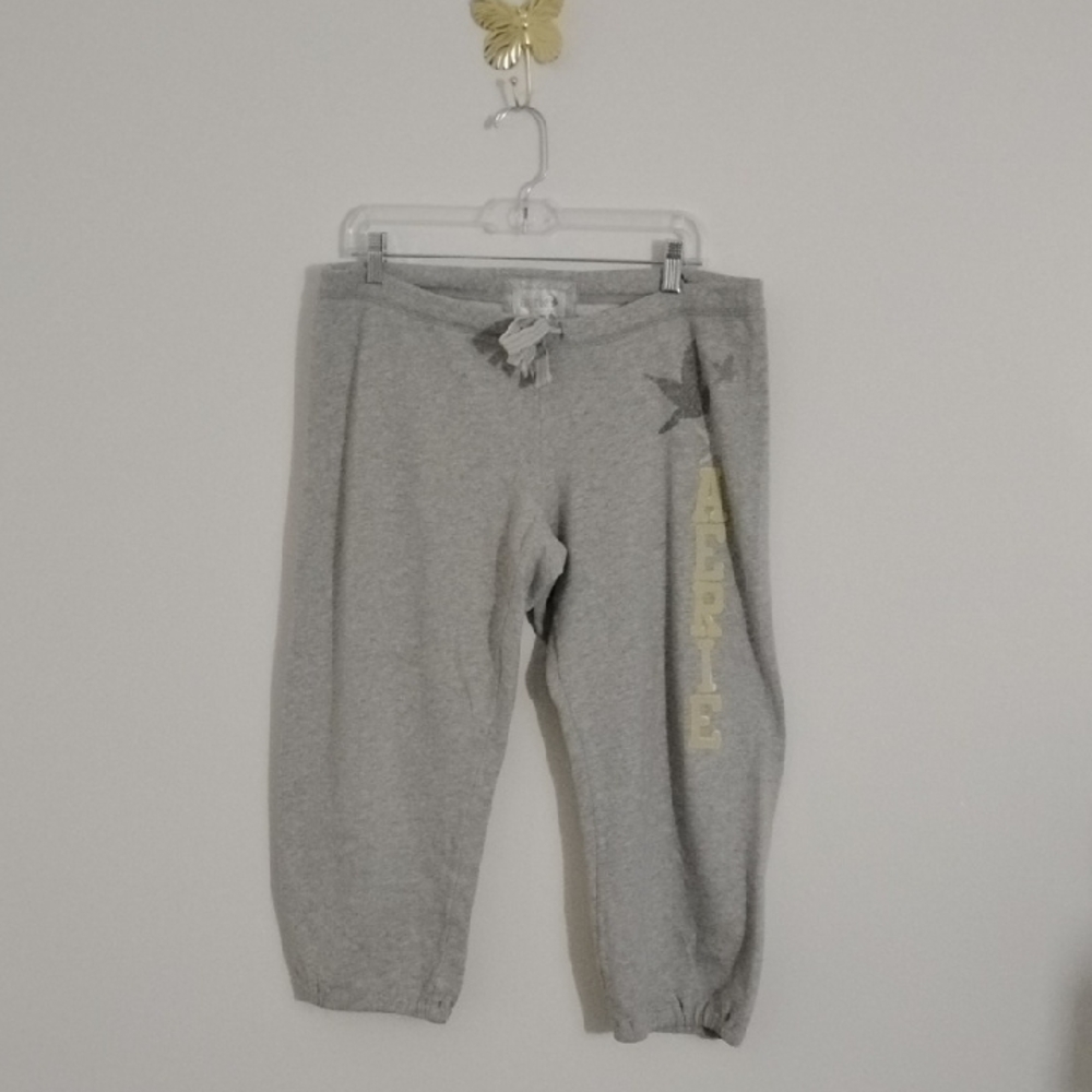 Vintage Aerie Y2K 90s Comfy Casual Cropped Jogger Sweatpants Birds Draw String
